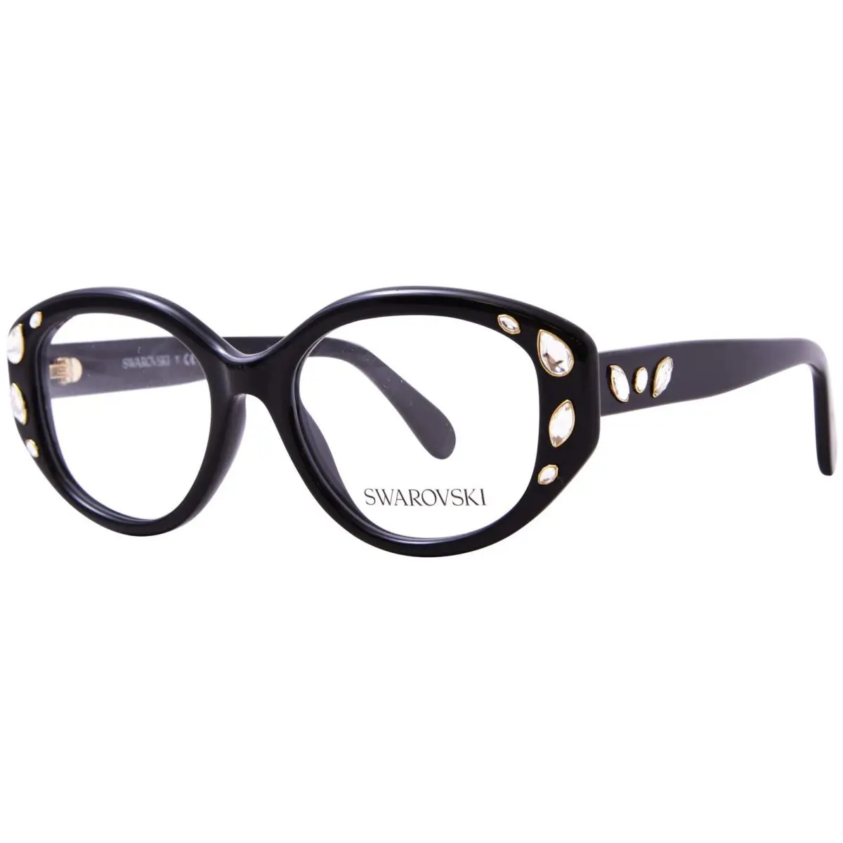 Swarovski SK2006 1001 Eyeglasses Frame Women`s Black Full Rim Style 52mm