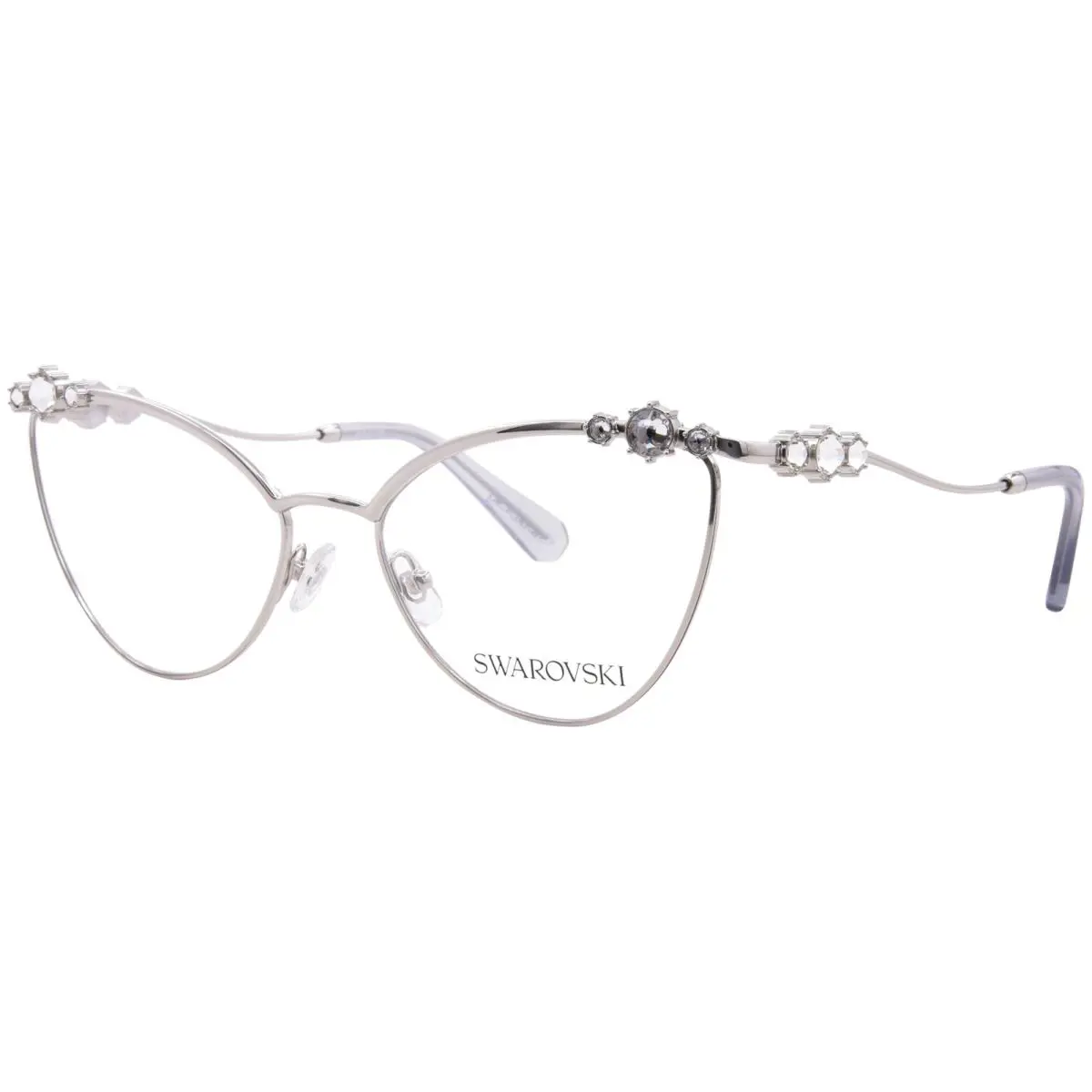Swarovski SK1033 4001 Eyeglasses Frame Women’s Silver Full Rim Cat Eye 56mm