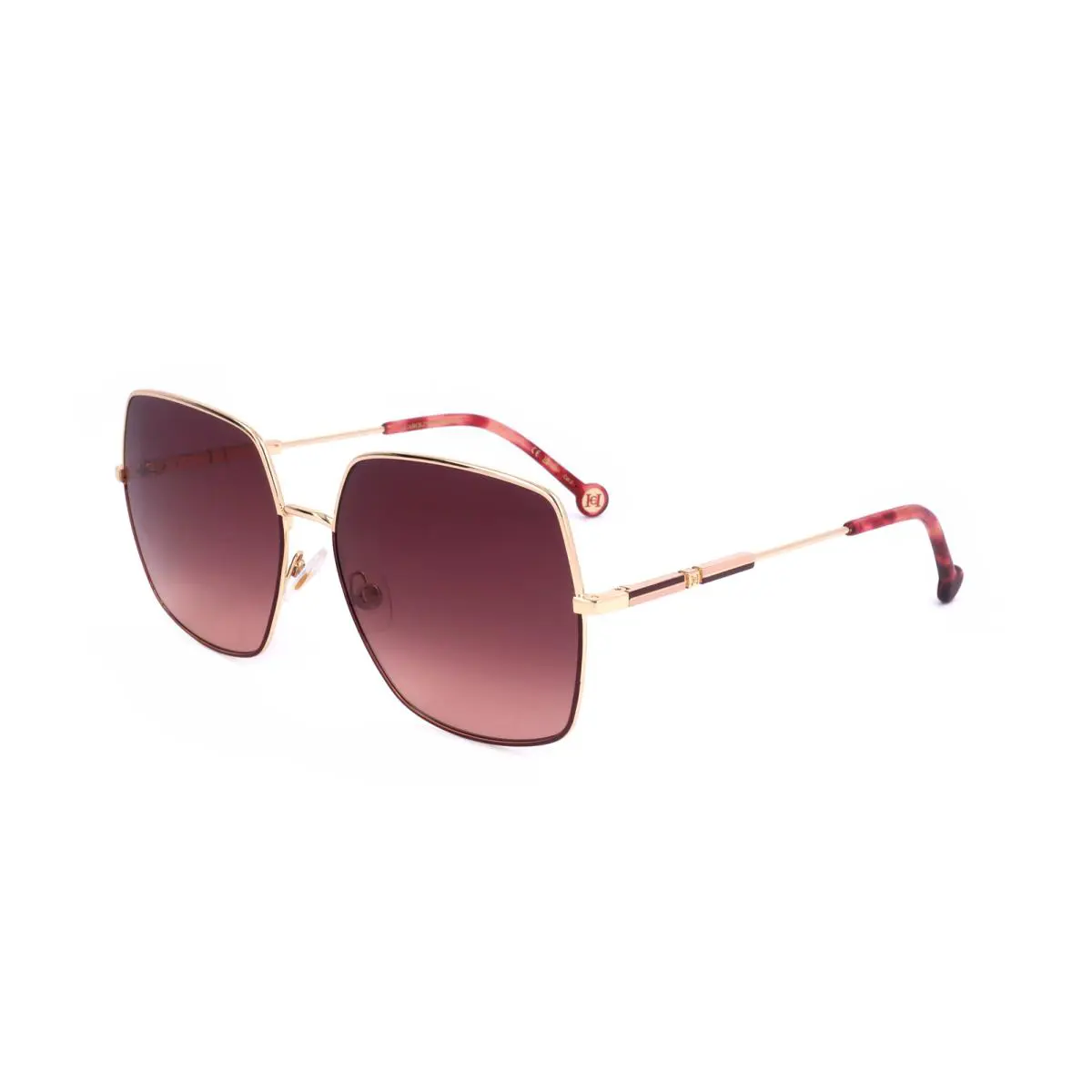 Carolina Herrera Women`s 60mm Gold Burgundy Sunglasses HER0139-S-NOA-60 - Frame: Gold, Lens: Pink, Other Frame: Gold Burgundy