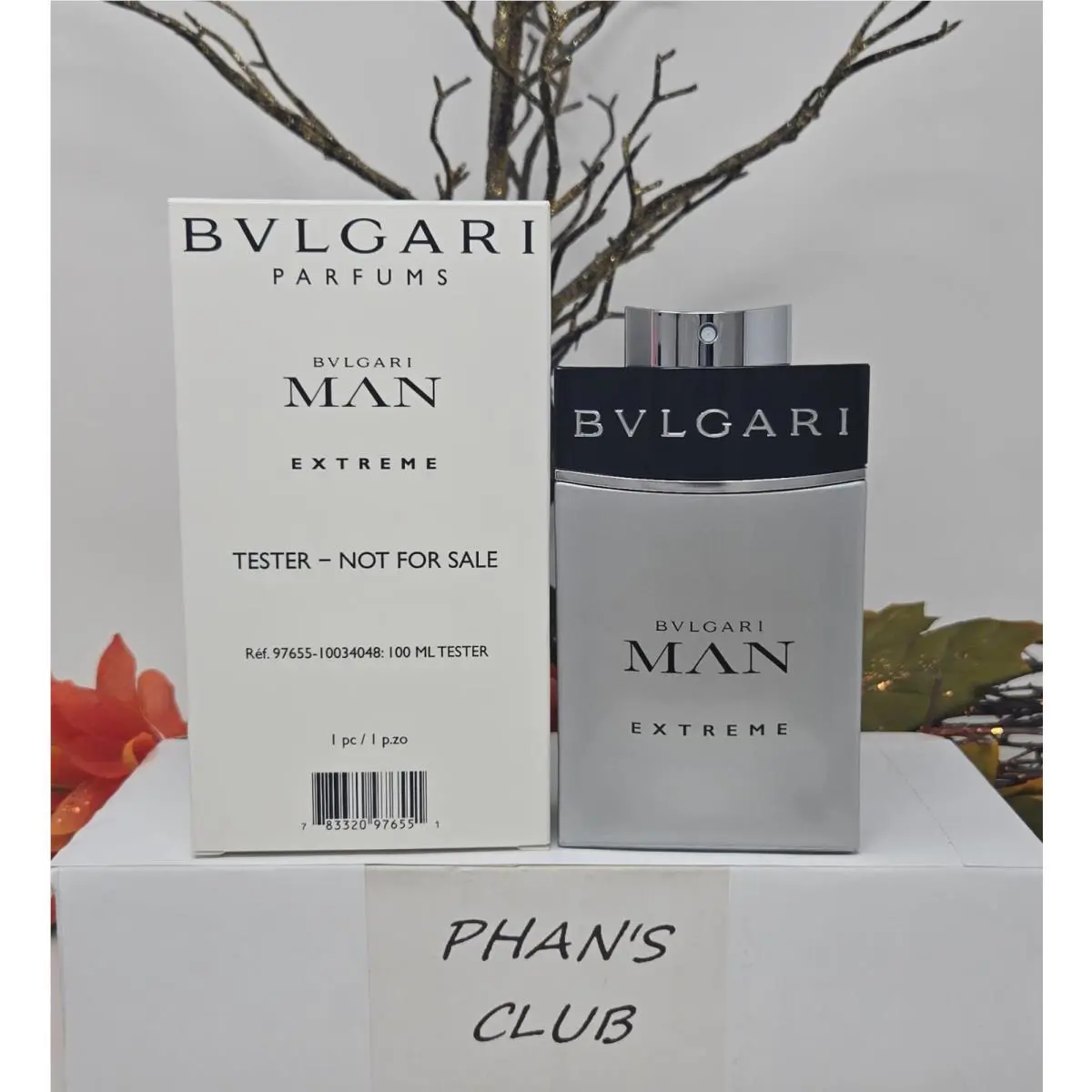 Bvlgari Man Extreme 3.4oz Eau de Toilette Tester Spray Pla