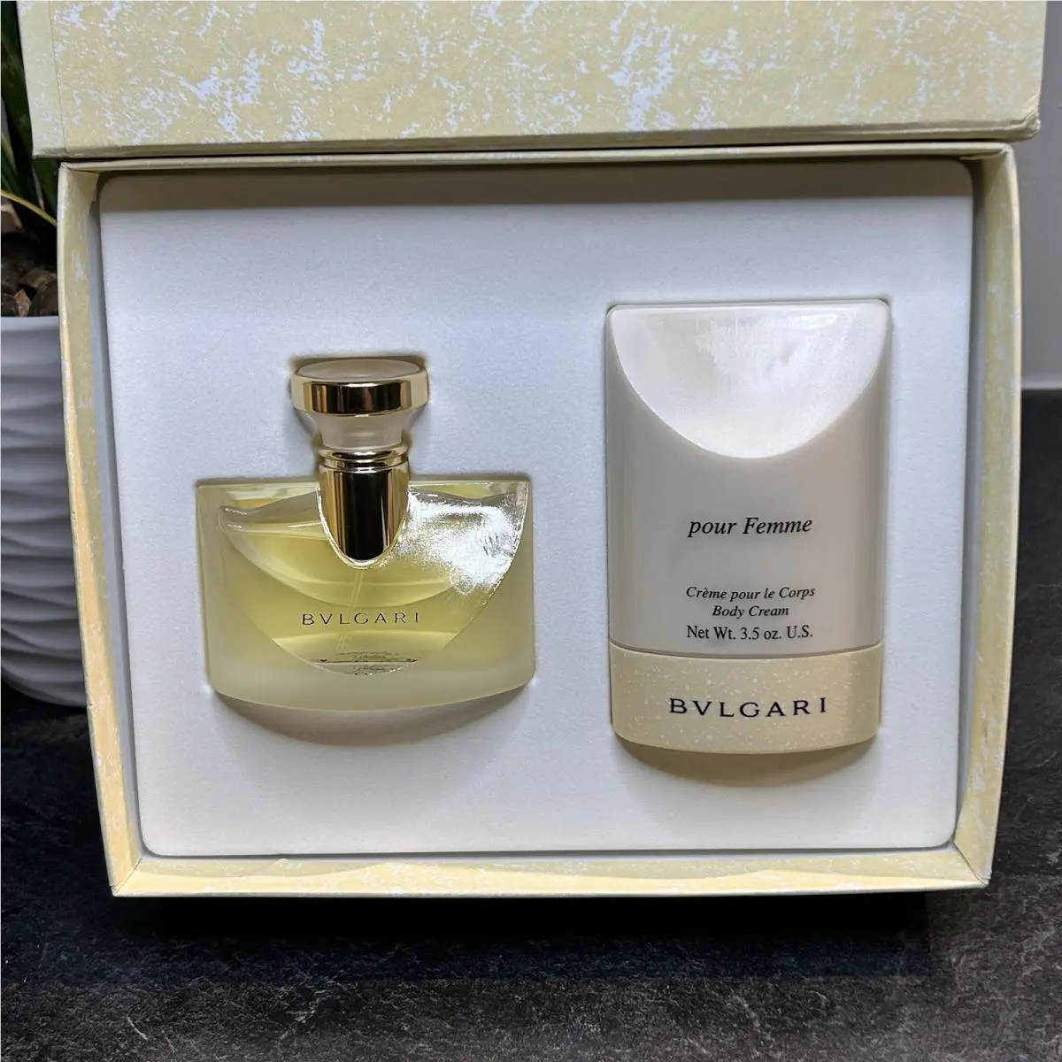 Bvlgari Pour Femme 2 Pc Gift Set 1.7 oz Edp Perfume Spray 3.4 oz Body Cream