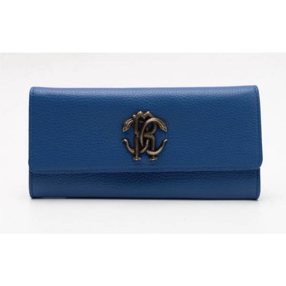Roberto Cavalli Woman’s Clutch Wallet Blue Electric - Bovine Leather