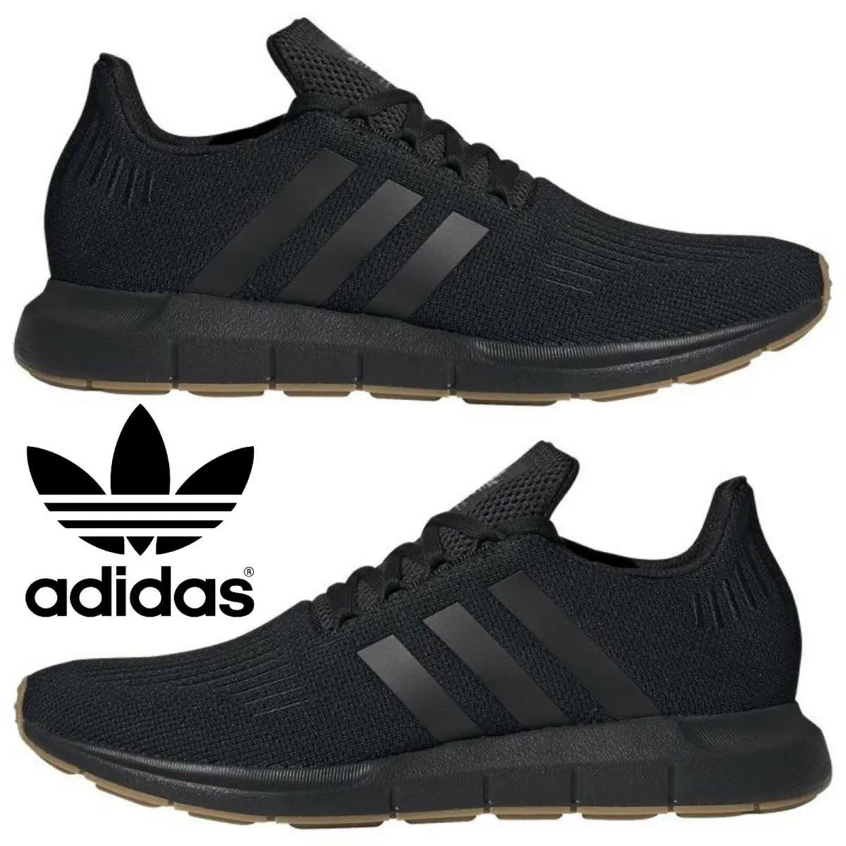 Adidas Originals Swift Run Men`s Shoes Lightweight Comfort Sport Casual Sneakers - Black, Manufacturer: Black