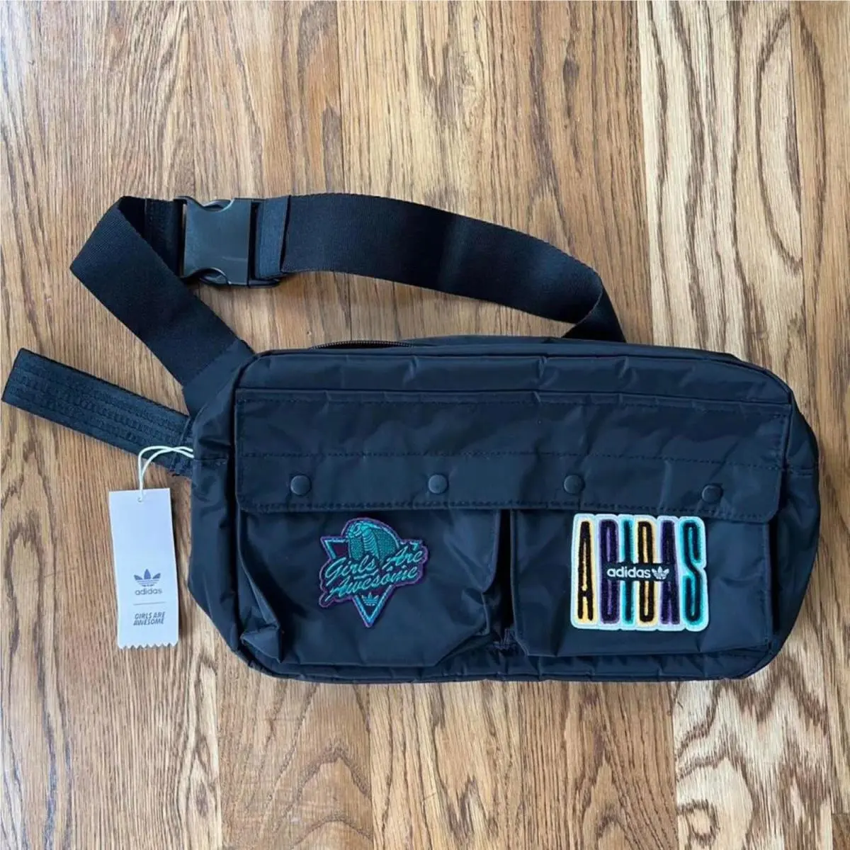 Adidas Waist / Sling Bag. ‘girls Are Awesome’ and ‘positive Af’