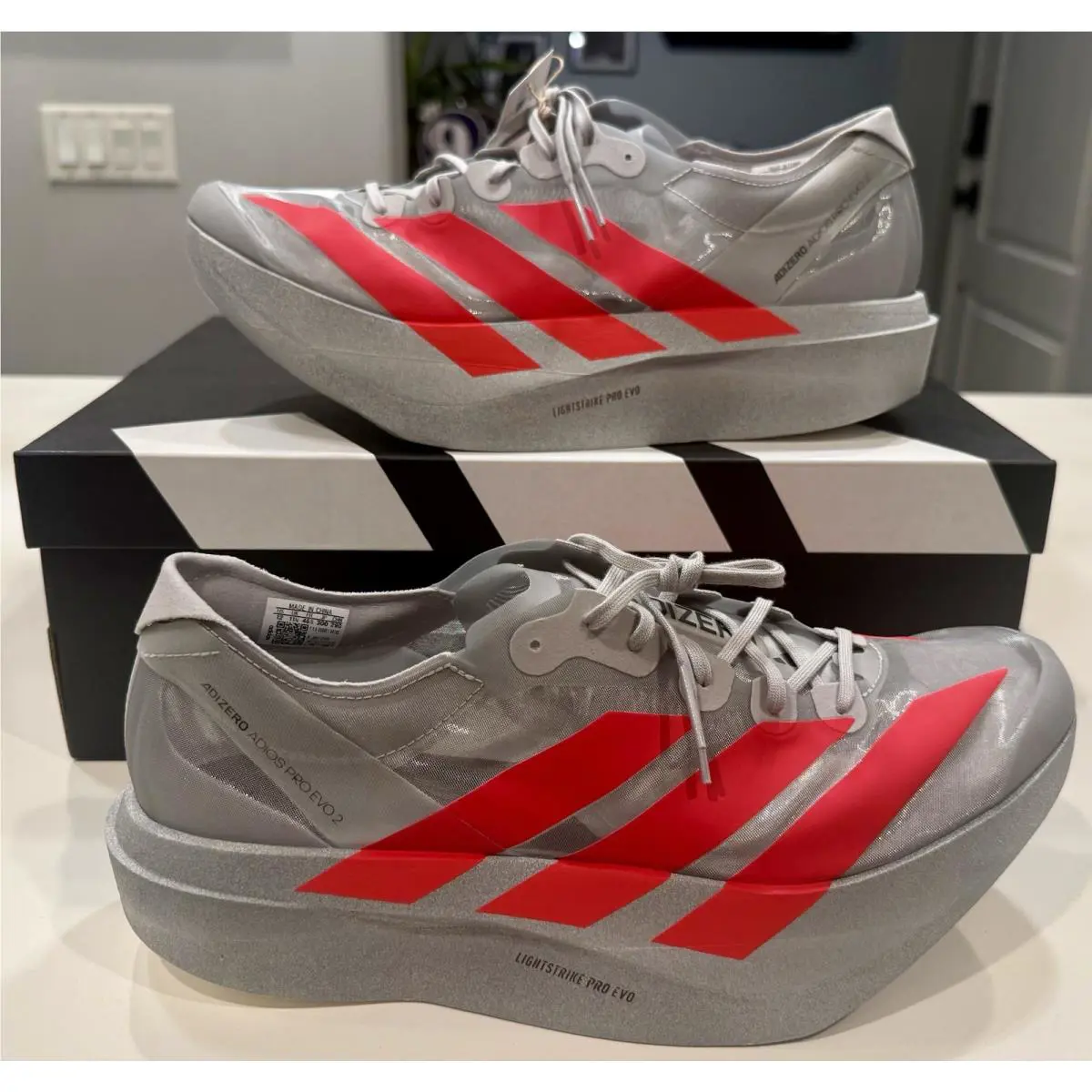 Adidas shoes - Adios Pro Evo 2 - Adios Pro Evo - Silver & Red 10