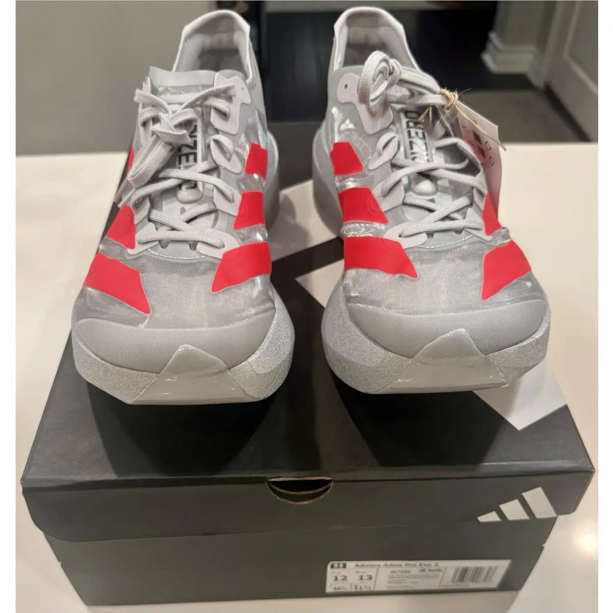 Adidas shoes - Adios Pro Evo 2 - Adios Pro Evo - Silver & Red 1