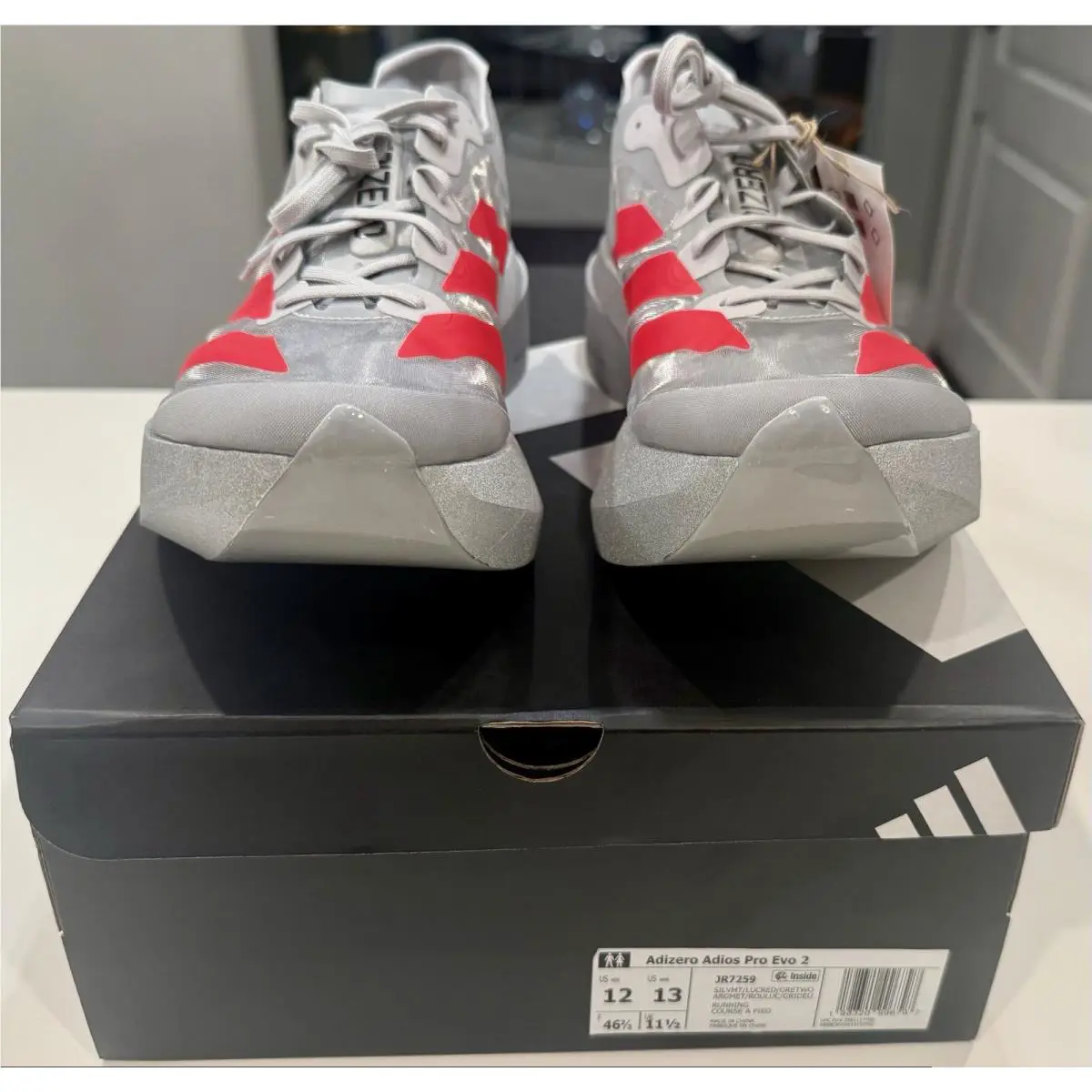 Adidas shoes - Adios Pro Evo 2 - Adios Pro Evo - Silver & Red 3
