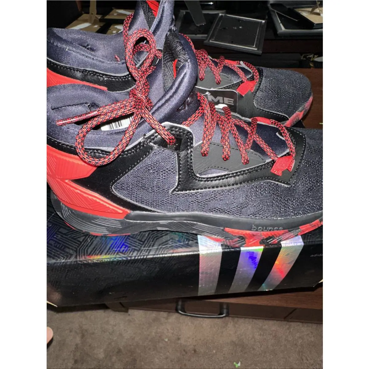 Adidas shoes - adidas D Lillard 2 - Lillard - B42387 - Black, Manufacturer: Core Black, College Eight Burgundy, Scarlet (UPC: 0889768866444) 2