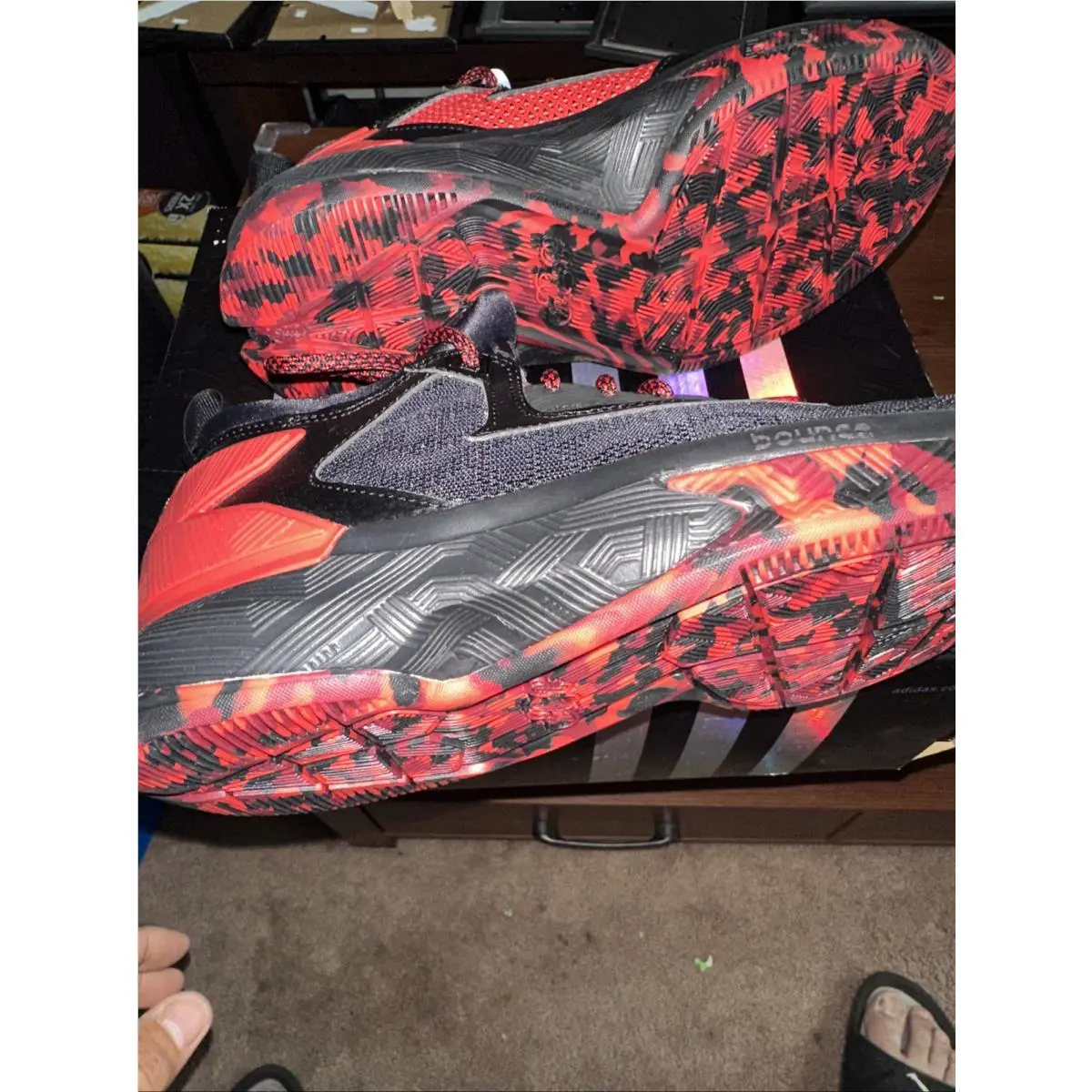 Adidas shoes - adidas D Lillard 2 - Lillard - B42387 - Black, Manufacturer: Core Black, College Eight Burgundy, Scarlet (UPC: 0889768866444) 3