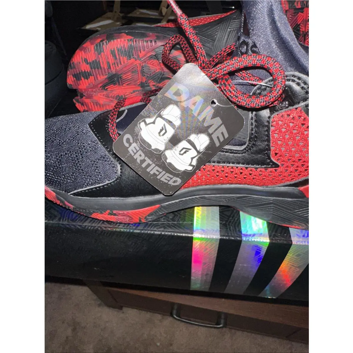 Adidas shoes - adidas D Lillard 2 - Lillard - B42387 - Black, Manufacturer: Core Black, College Eight Burgundy, Scarlet (UPC: 0889768866444) 5