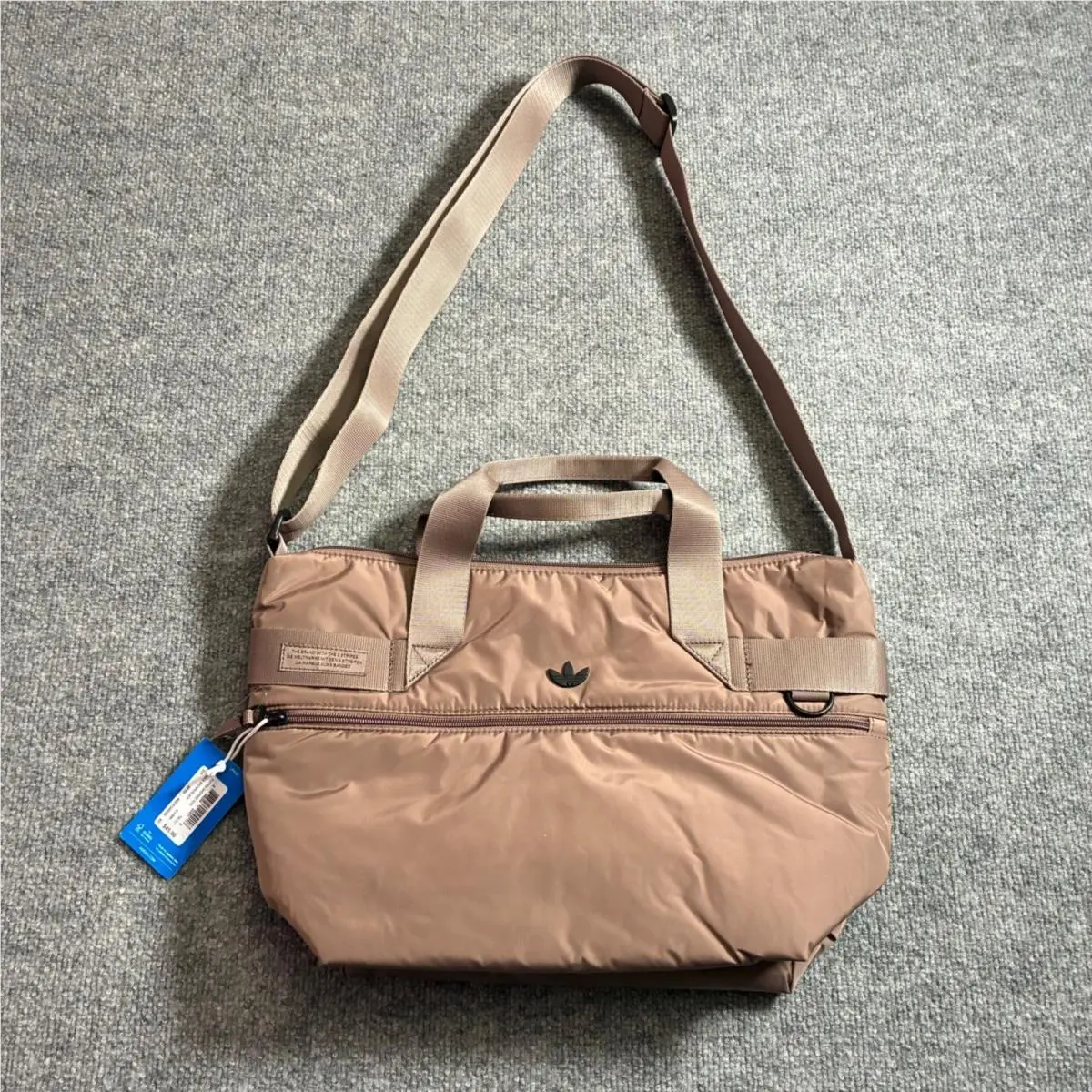 Puffer Shopper Tote Womens OS Trace Brown LP9457 Adjustable by Adidas