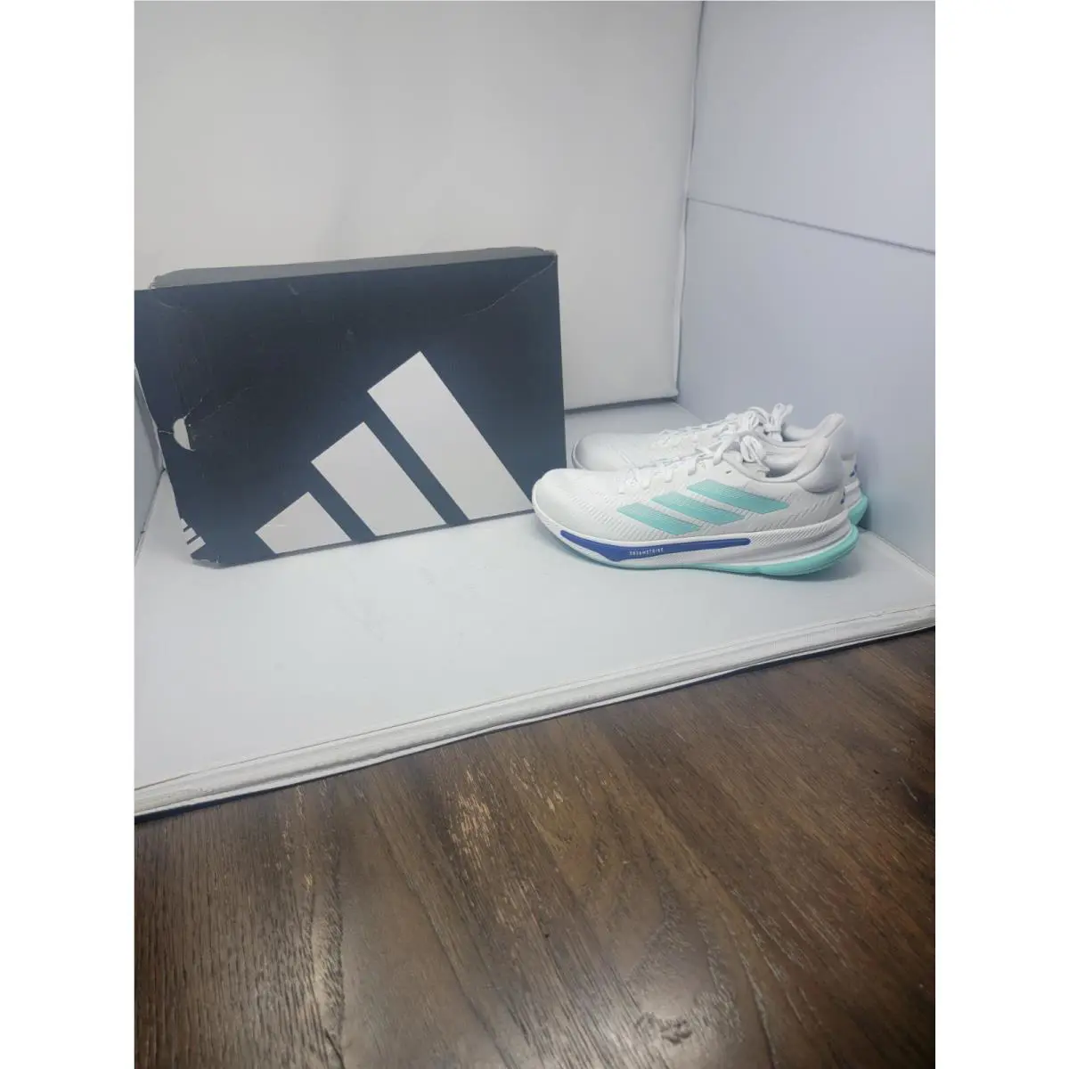 Adidas Supernova Rise Running IF3015 Cloud White /flash Aqua Liquid Blue 11.5New