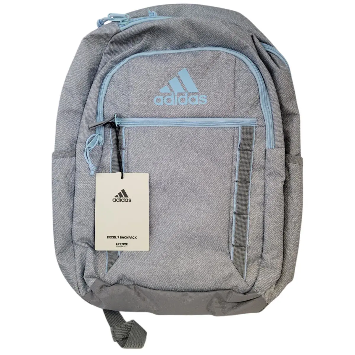 Adidas Excel 7 Twill Grey/clear Sky Blue/grey 16 Laptop School Backpack