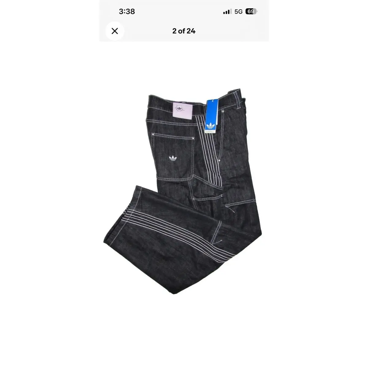 Adidas clothing - adidas Originals Denim Work Pants - KG6450 - Indigo Denim (UPC: 0198325058179) 2
