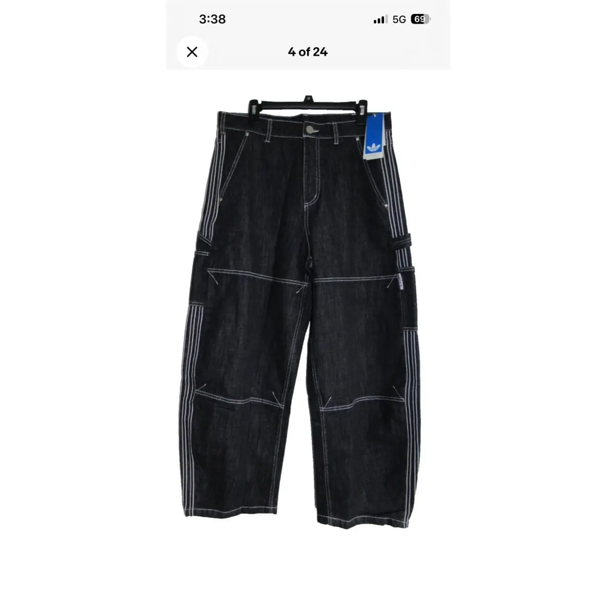 Adidas clothing - adidas Originals Denim Work Pants - KG6450 - Indigo Denim (UPC: 0198325058179) 4