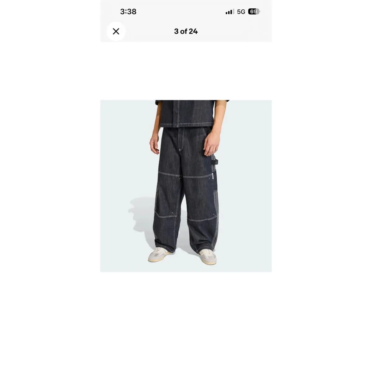 Adidas clothing - adidas Originals Denim Work Pants - KG6450 - Indigo Denim (UPC: 0198325058179) 3