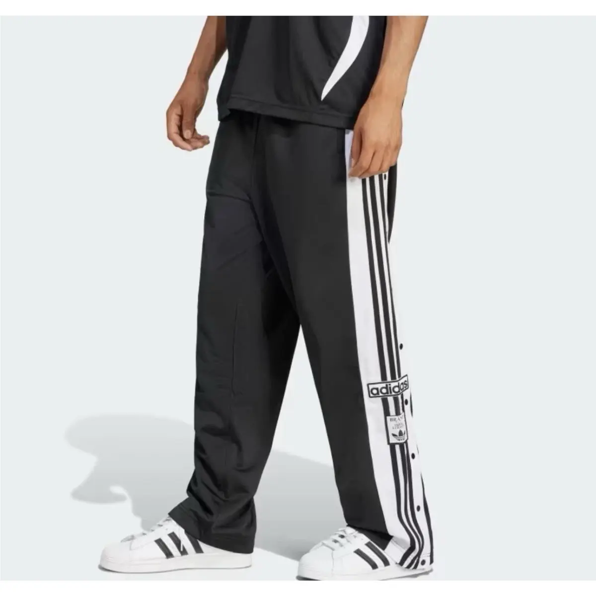Adidas Originals Men`s L Adibreak Snap Track Pants Black White JP3760 Large