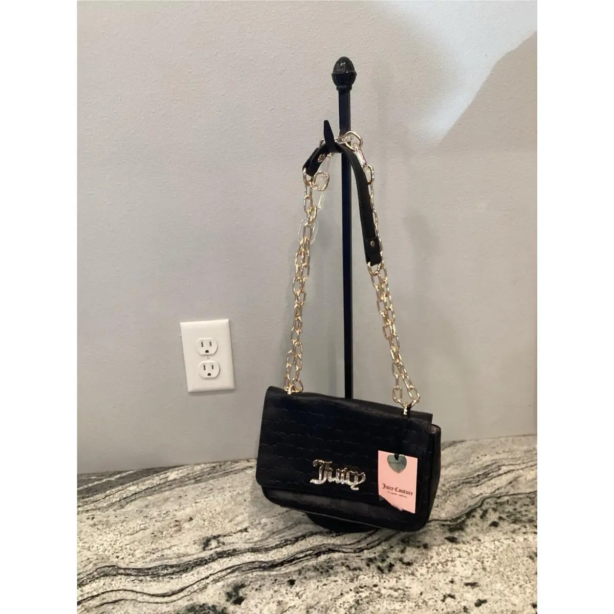 Exclusive Juicy Couture Black Bling Bling Flap Shoulder Bag