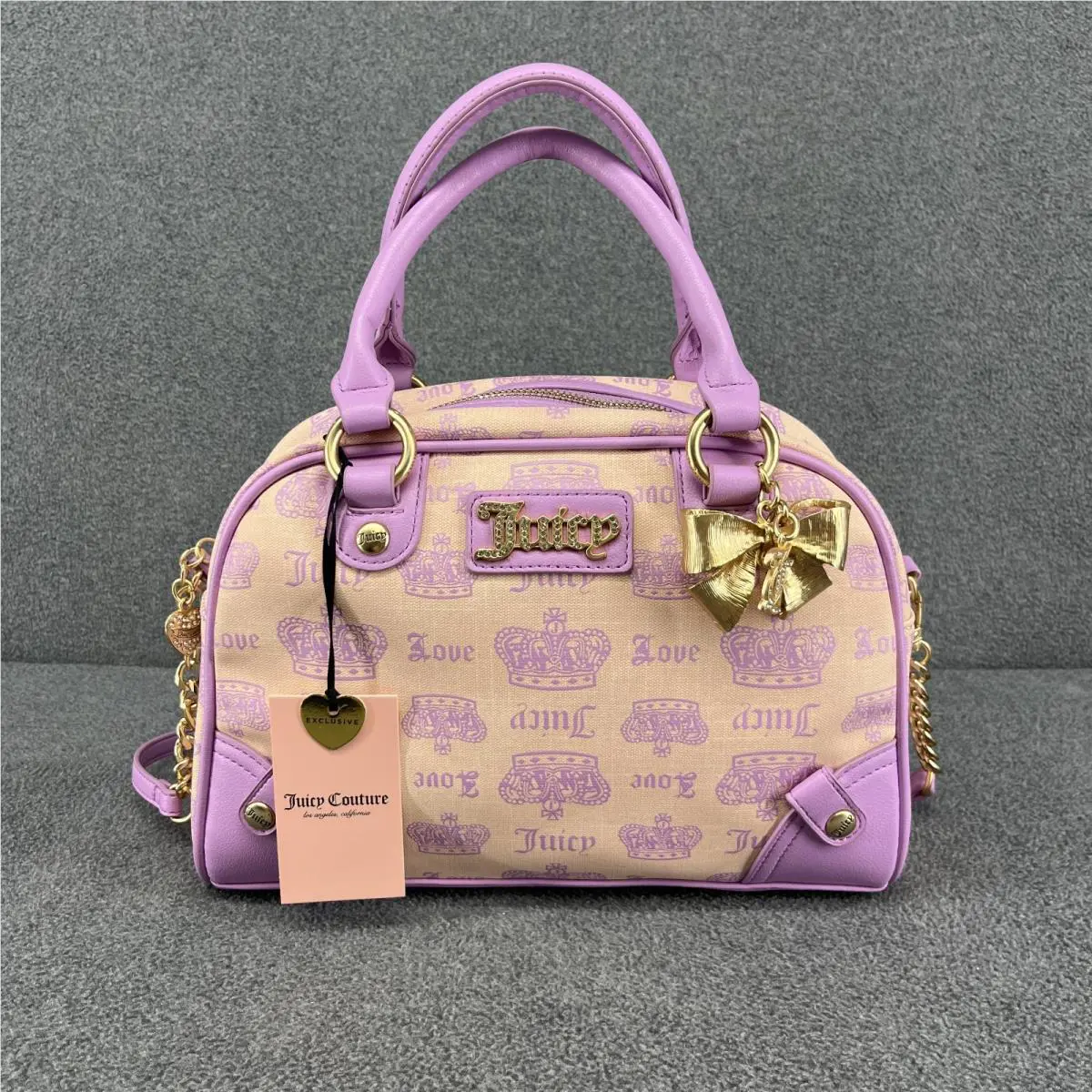 Juicy Couture Vintage Couture Bowler Bag Pink Diamond Violet Crossbody