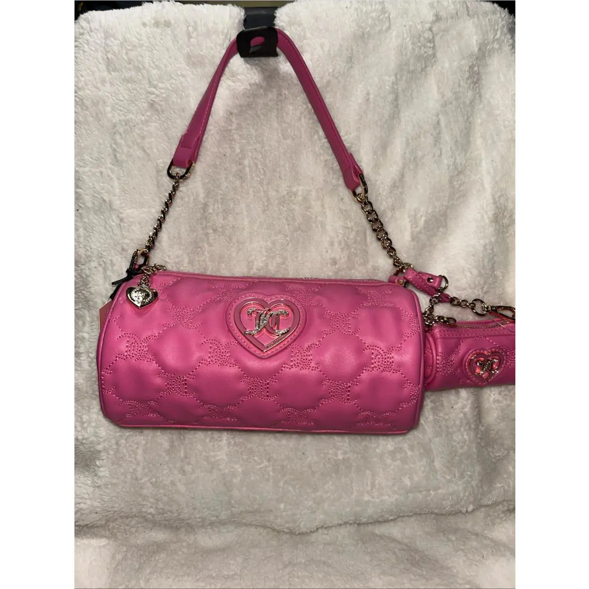 Juicy Couture Choose Juicy II Shoulder Barrel Bag with Mini Coin Barrel Pink