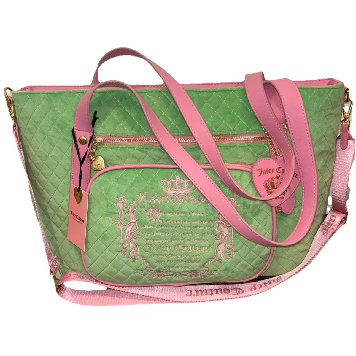 Juicy Couture Tale Weekender Tote Bag - Retro Green Pink
