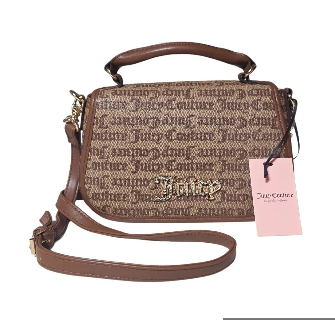 Juicy Couture Drama Queen Flap Crossbody Bag - Handle/Strap: Brown, Hardware: Gold, Exterior: Brown
