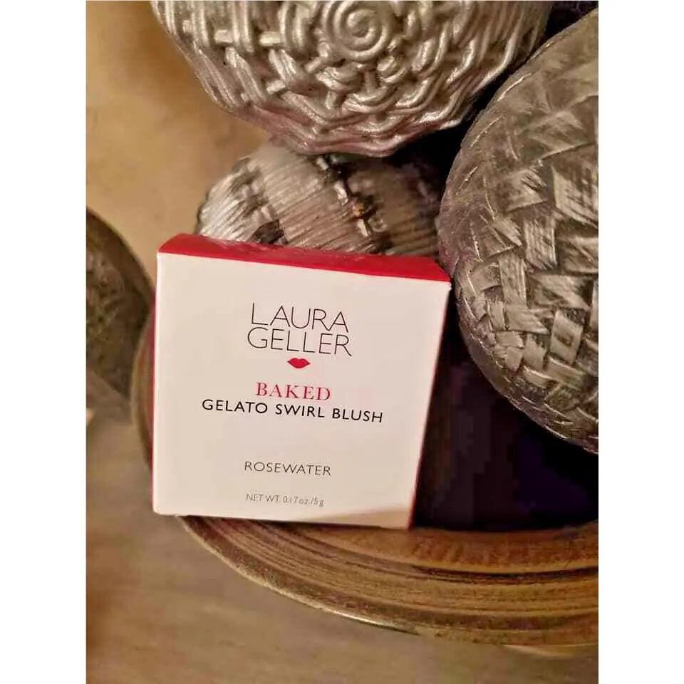 Laura Geller Baked Gelato Vivid Swirl Blush w/ Brush Rosewater