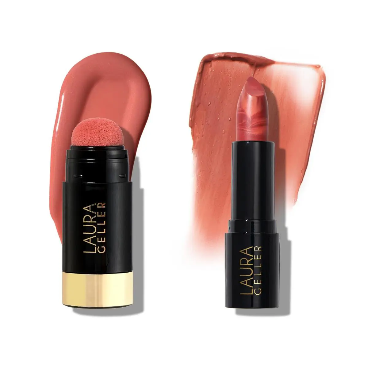 Laura Geller New York Serum Blush Cheek Peach Bellini Brick Poppy