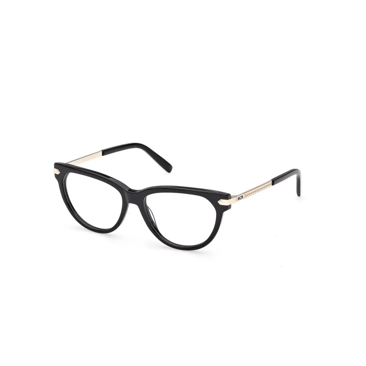 Mcm Worldwide MW 5030 Shiny Black Pale Gold 001 Size 53 Eyeglasses