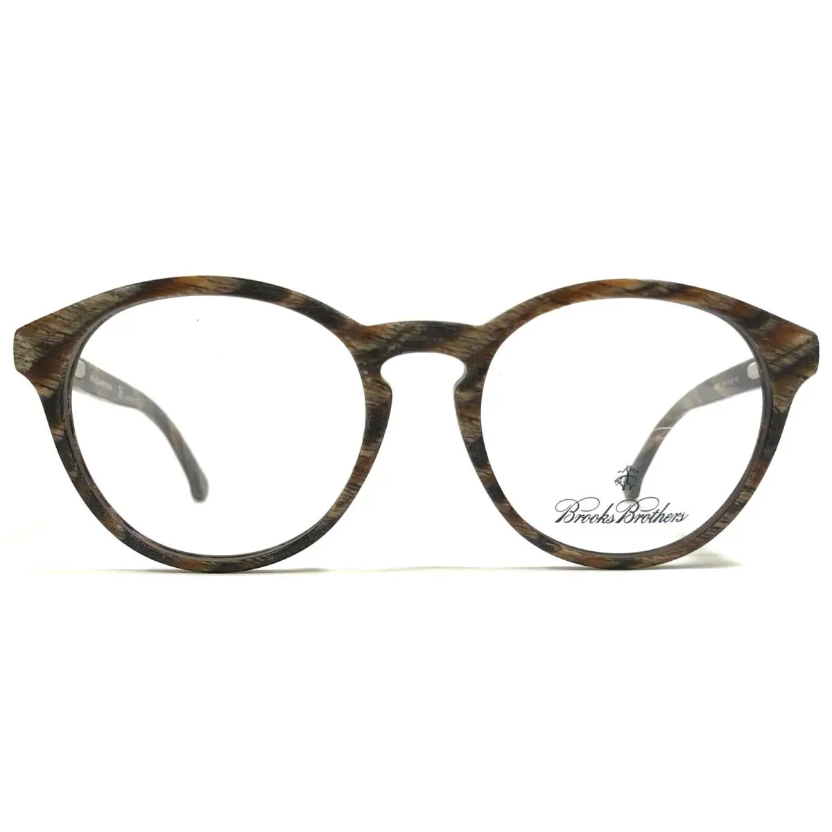 Eyeglasses Frames BB2018 6015 Brown Horn Round 51-18-145 by Brooks Brothers