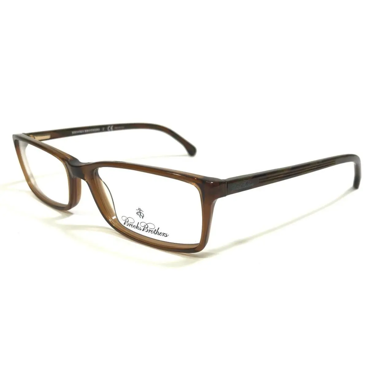 Eyeglasses Frames BB2009 6034 Clear Brown Rectangular 54-17-145 by Brooks Brothers