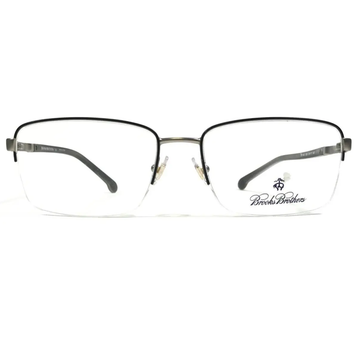 Eyeglasses Frames BB1044 1002 Gray Square Half Rim 56-17-145 by Brooks Brothers