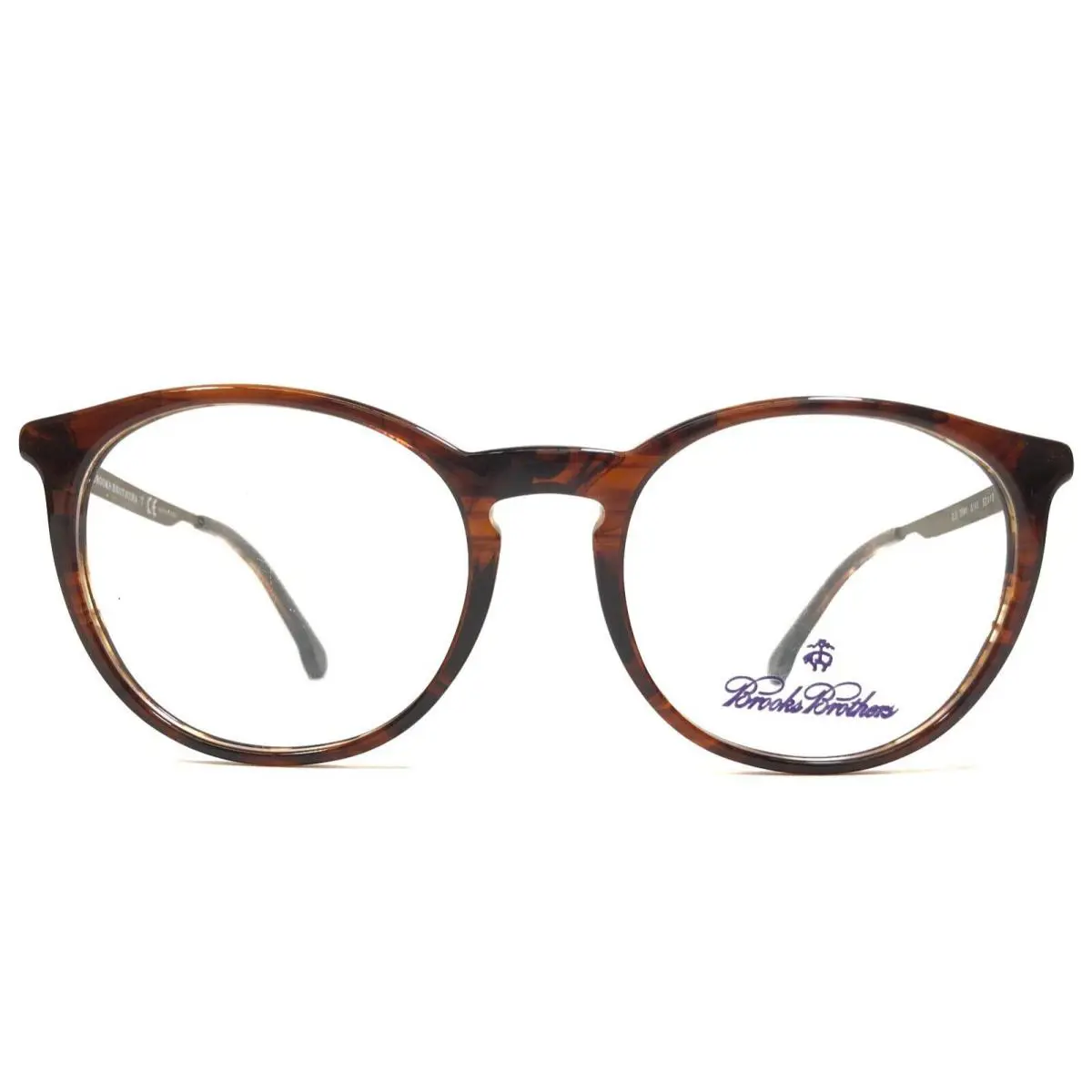 Eyeglasses Frames BB2041 6141 Brown Round Horn 52-19-140 by Brooks Brothers