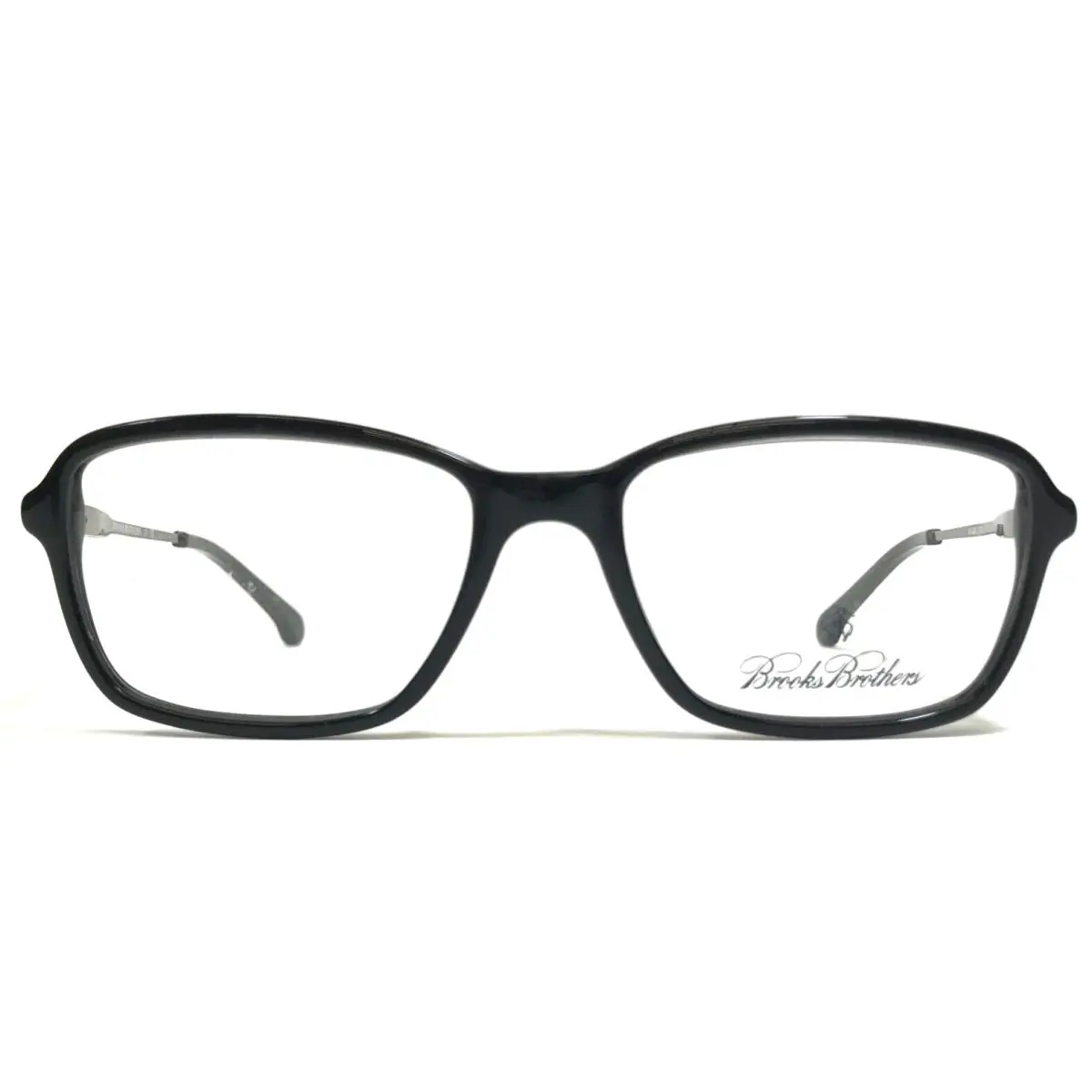 Eyeglasses Frames BB2015 6000 Black Silver Square 52-17-140 by Brooks Brothers