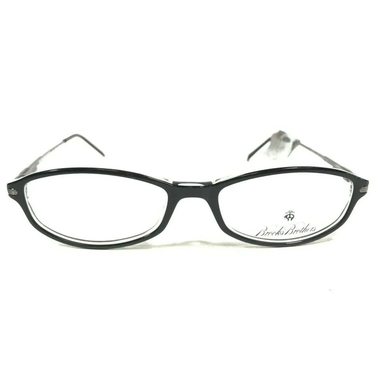 Eyeglasses Frames BB657 5040 Black Clear Silver Oval 49-15-135 by Brooks Brothers