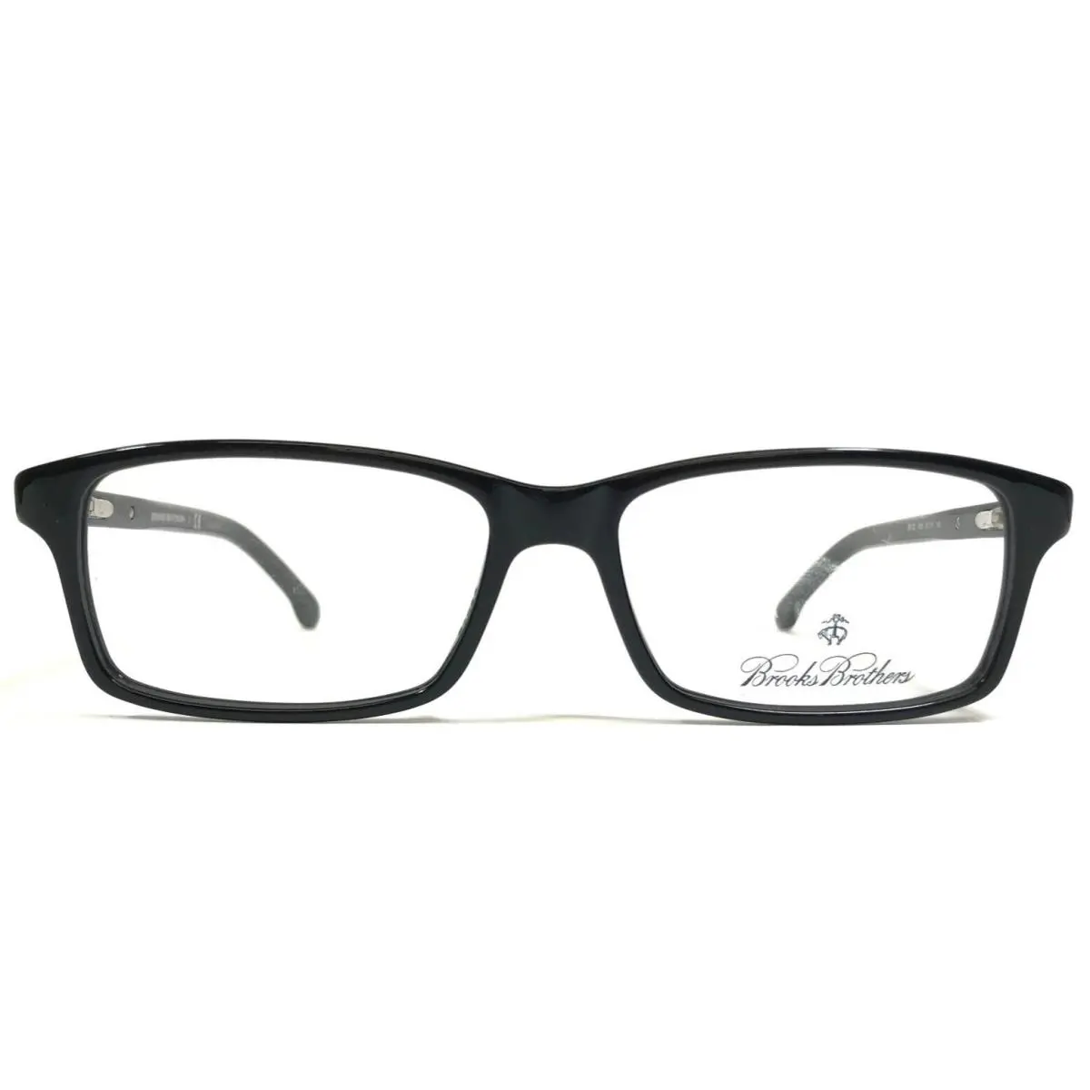 Eyeglasses Frames BB730 6000 Black Silver Rectangular 53-15-140 by Brooks Brothers
