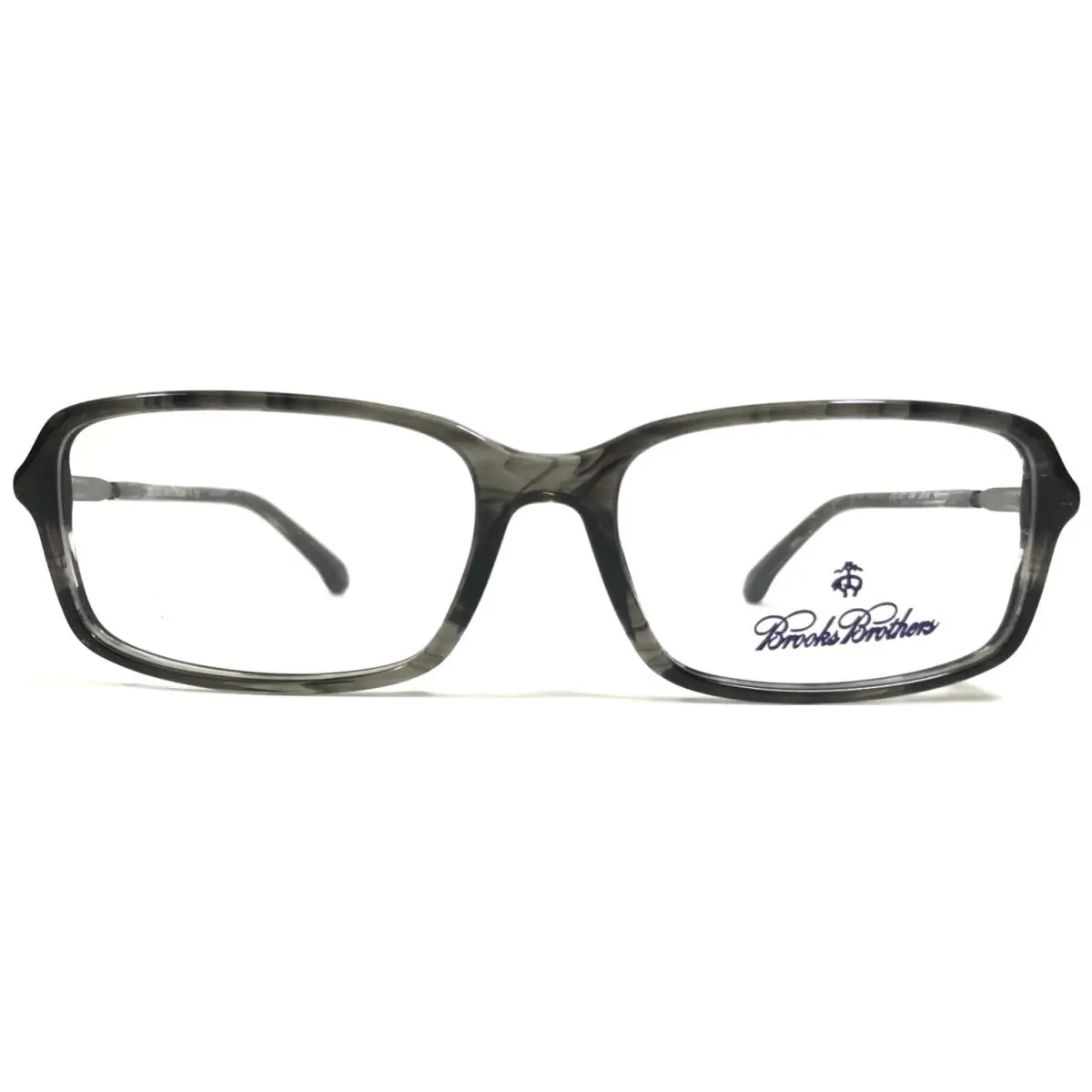 Eyeglasses Frames BB2027 6090 Clear Gray Horn Silver 53-16-140 by Brooks Brothers