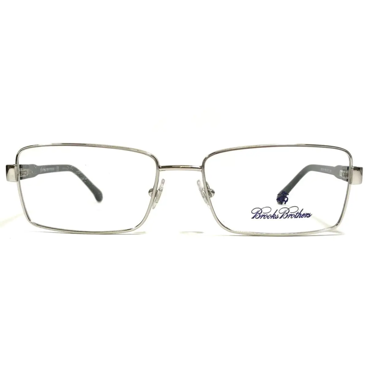 Brooks Brothers Eyeglasses Frames BB1028 1650 Black Silver Rectangular 55-17-145