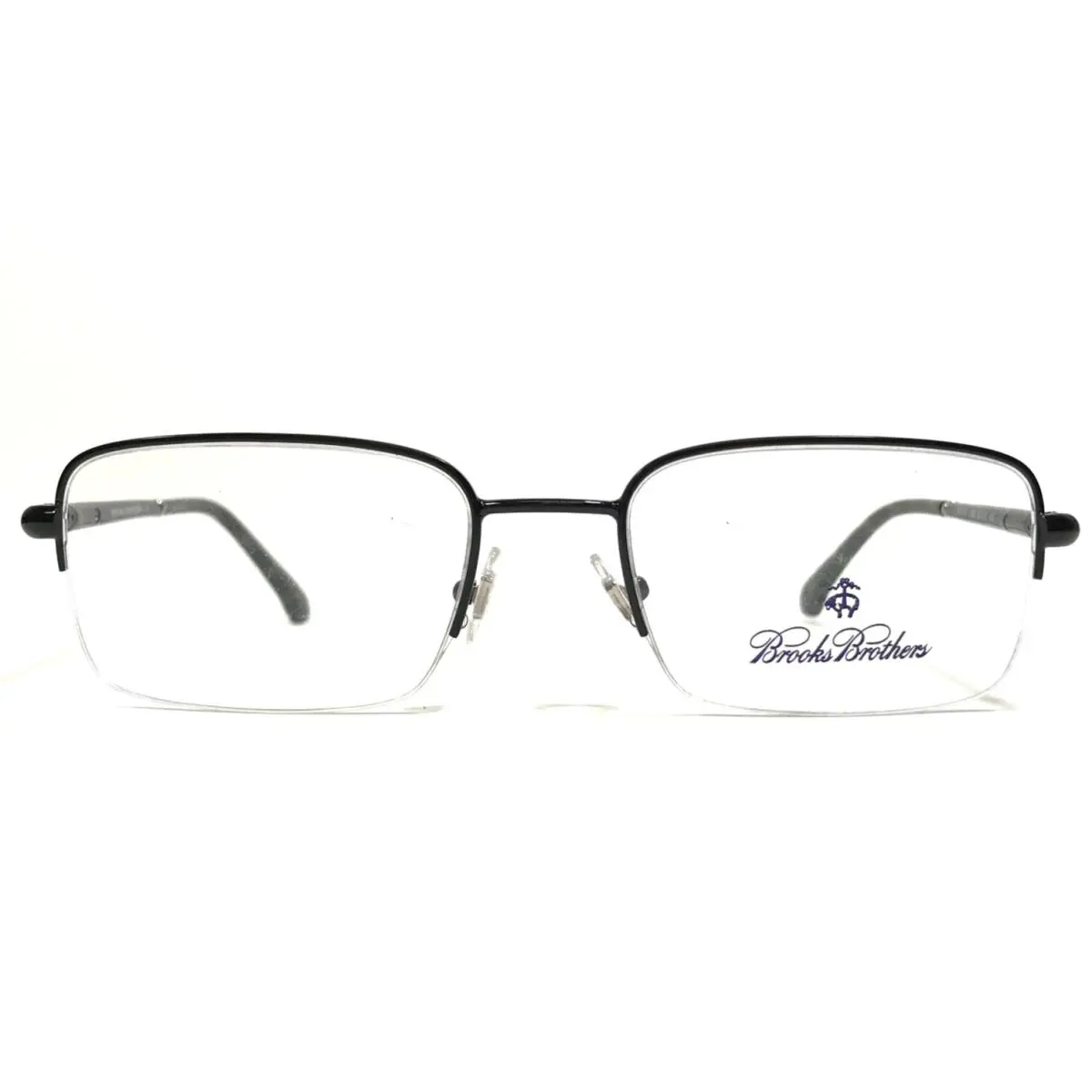 Brooks Brothers Eyeglasses Frames BB1016 1536 Black Brown Half Rim 52-19-140