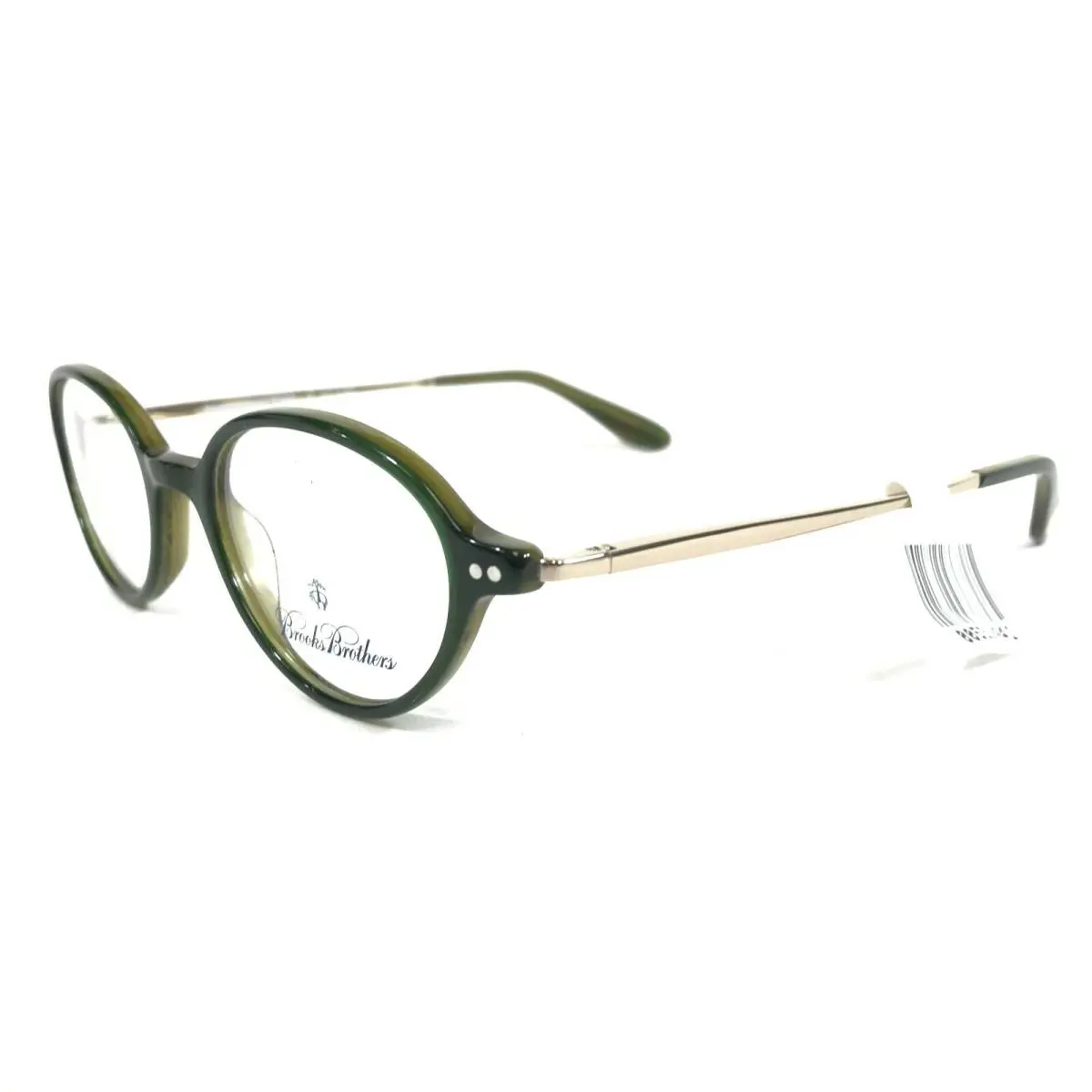 B.B.688 5275 Eyeglasses Frames Clear Green Gold Round 47-19-145 by Brooks Brothers