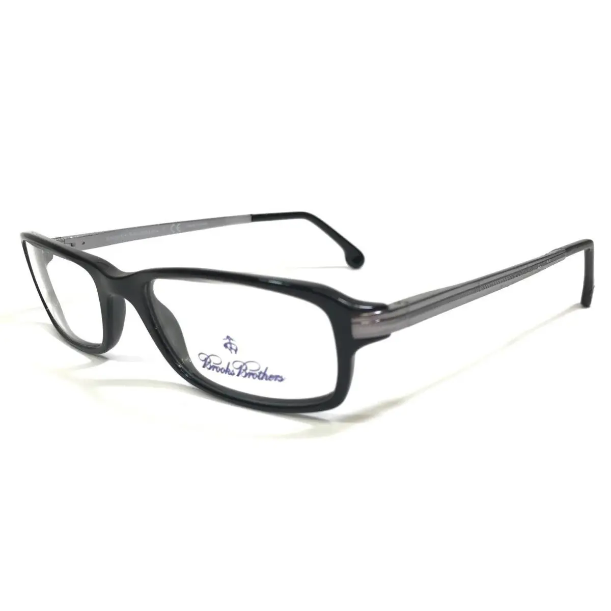 Eyeglasses Frames BB726 6000 Black Matte Silver 52-18-145 by Brooks Brothers