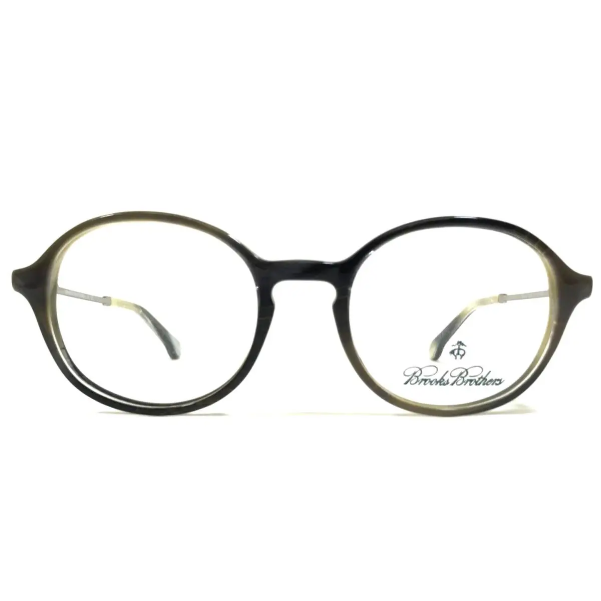 Eyeglasses Frames BB2012 6061 Gray Ivory Silver Round 47-19-135 by Brooks Brothers
