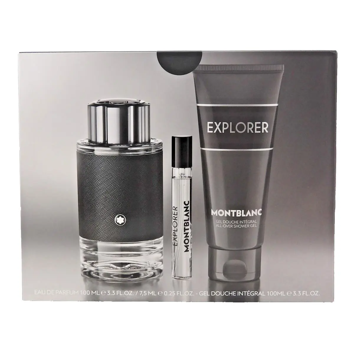 Montblanc Mont Blanc Explorer 3.3 oz 7.5 ml Edp Spray +3.3 oz Shower Gel. Men`s Set