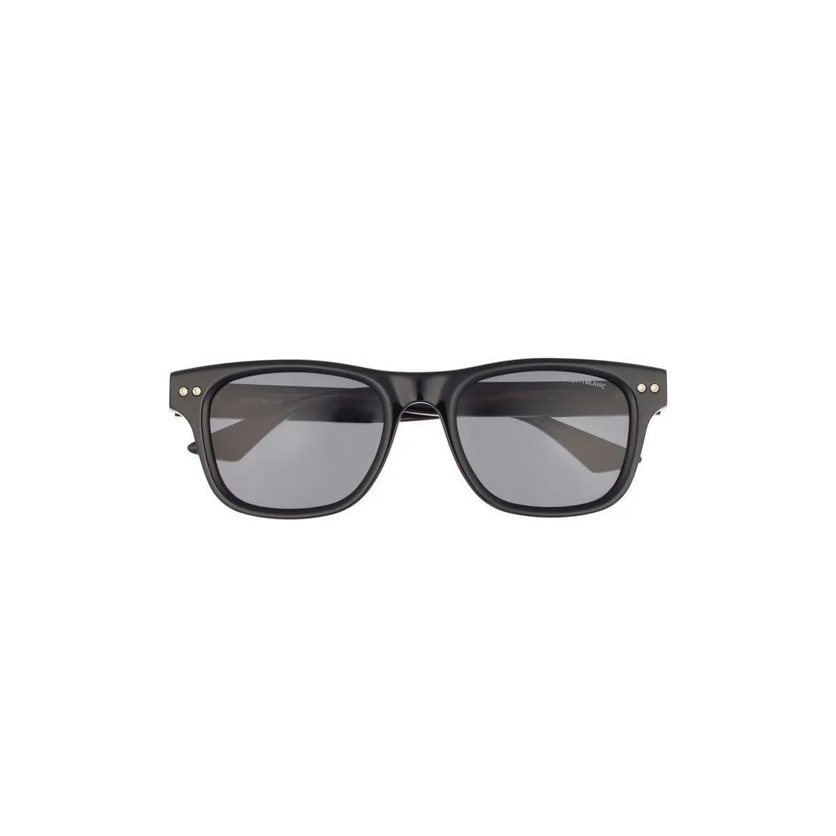Montblanc Men 53mm Square Sunglasses Black Black Smoke