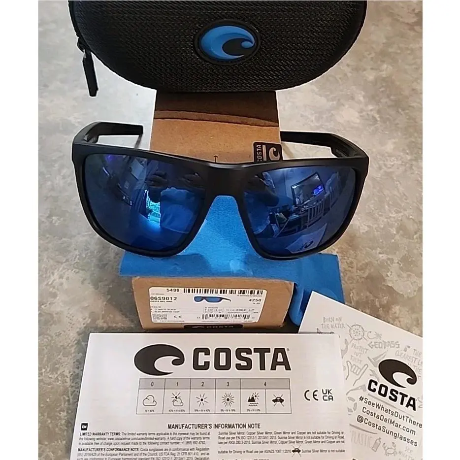 6S9012-05 Costa Ferg XL Polarized Matte Black Frame / Blue Mirror