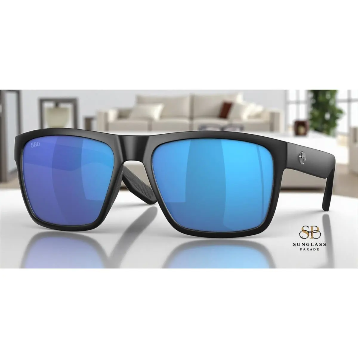 Costa Del Mar 6S9050 905001 Paunch Xl Black Blue Polarized 59 Men`s Sunglasses