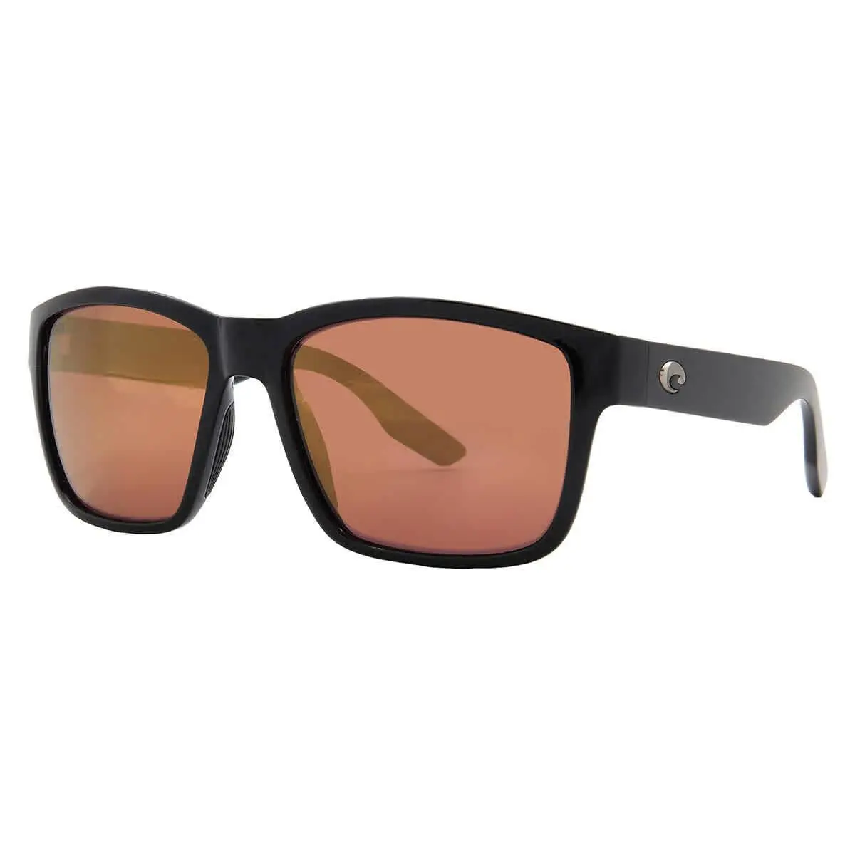 Costa Del Mar Paunch Gold Mirror Polarized Glass Square Men`s Sunglasses 6S9049 - Black, Frame: Black, Lens: Gold