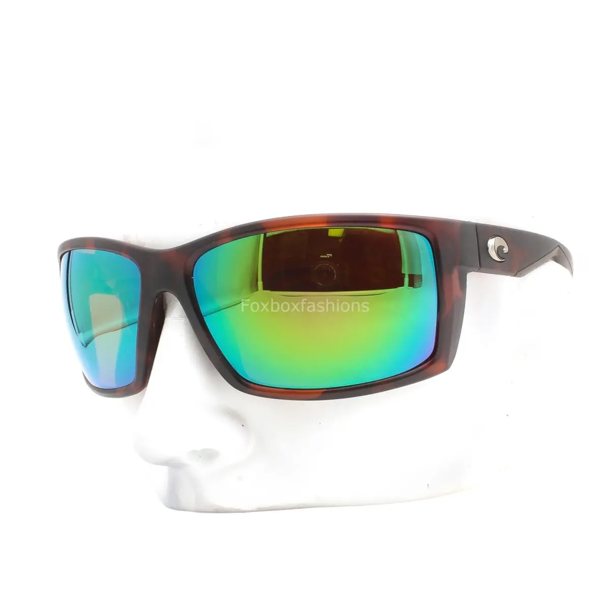 Costa Del Mar Sunglasses Reefton Matte Tortoise Green Polarized Poly Lens W/case - Frame: Brown, Lens: Green, Logo: Silver