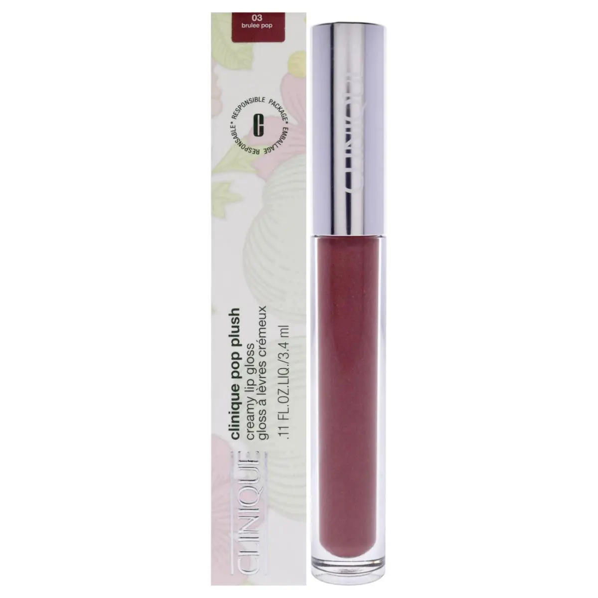 3 Pack Pop Plush Creamy Lip Gloss - 03 Brulee Pop by Clinique- 0.11 oz Lip Gloss