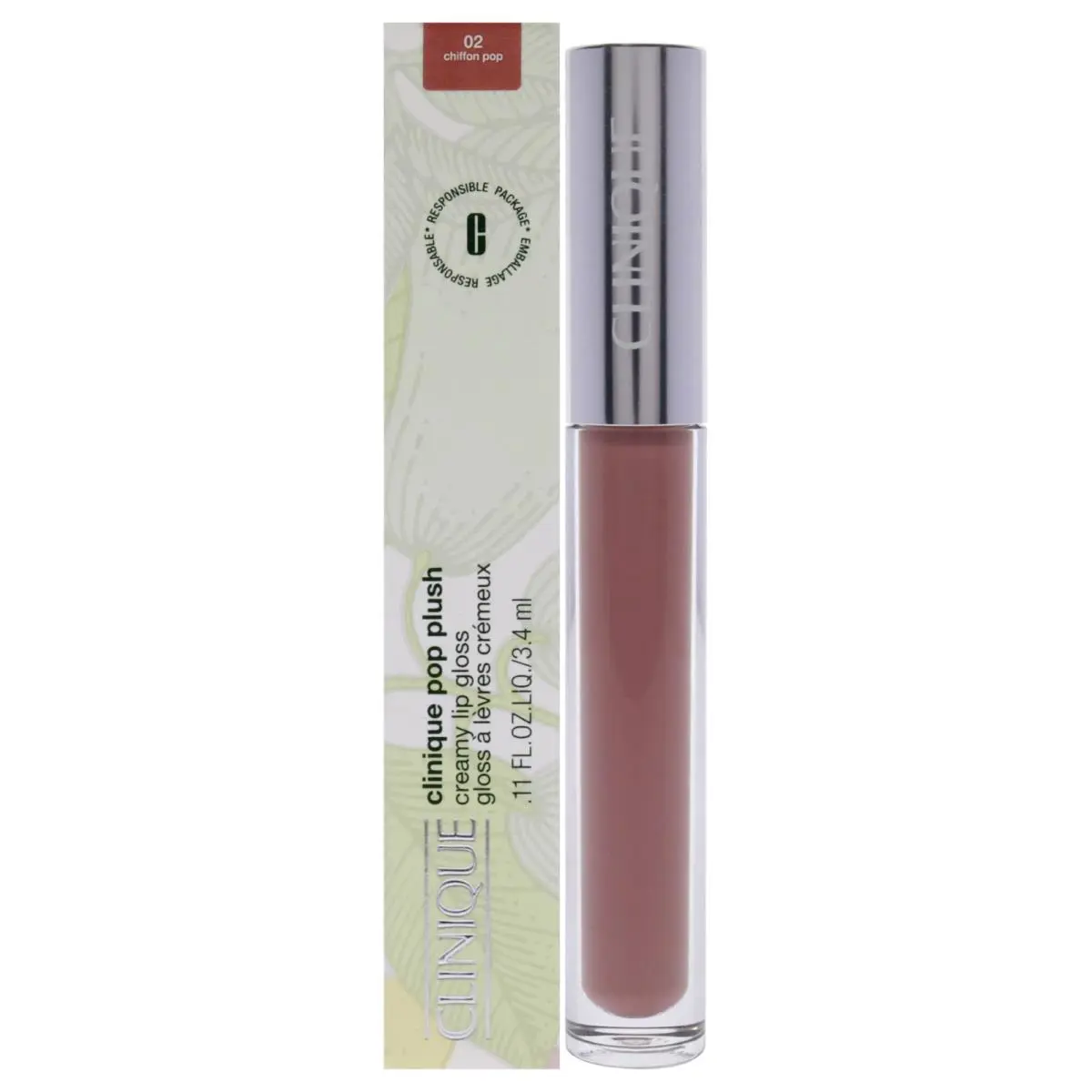 3 Pack Pop Plush Creamy Lip Gloss - 03 Chiffon Pop by Clinique- 0.11 oz